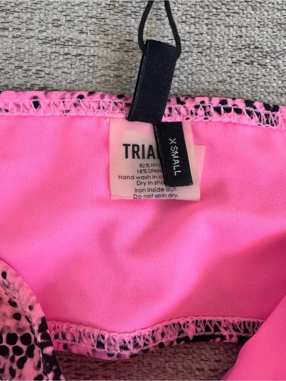 triangl swimwear Pink & Black Snake-Print Bandeau Bikini